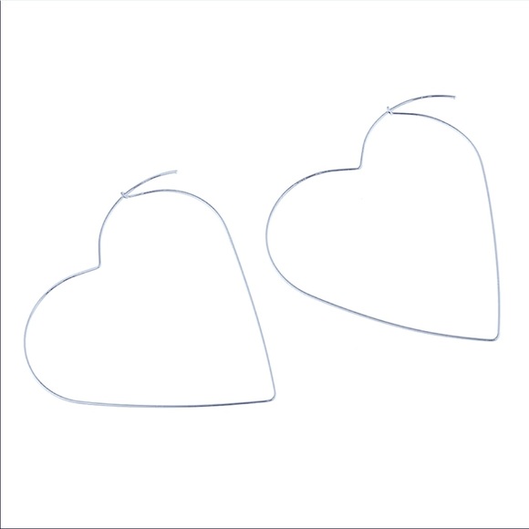 Silver/Gold Heart Hoop Earring Set - Picture 4 of 7